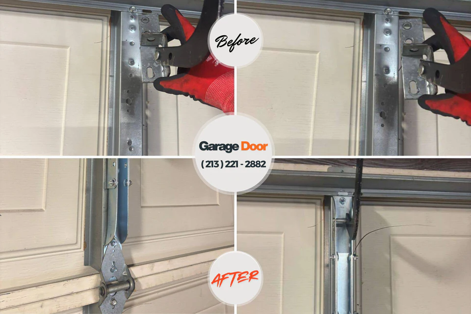 Before and after: garage door repair Yorktown, IN